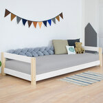 Lit enfant KIDDY 120 x 180 blanc et naturel