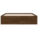 vidaXL Cadre de lit à tiroirs chêne brun 135x190 cm bois d'ingénierie