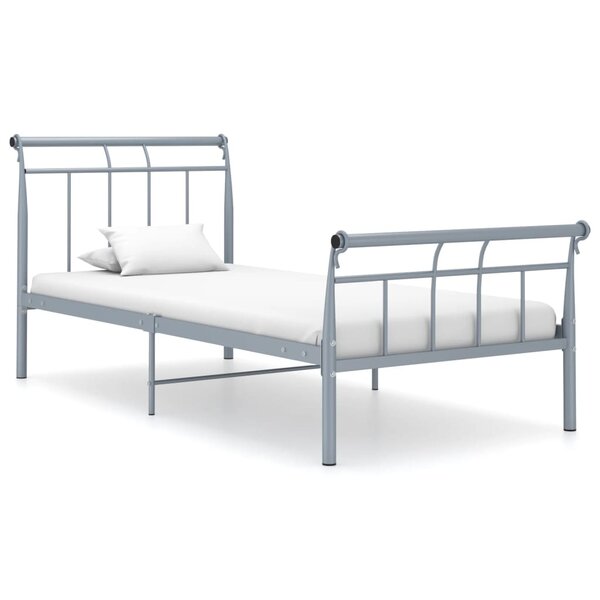 vidaXL Cadre de lit Gris Métal 100x200 cm