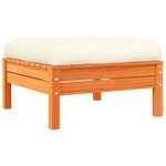 vidaXL Salon de jardin 6 Pièces avec coussins cire marron bois pin massif