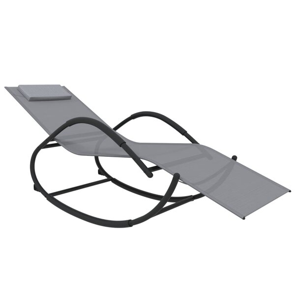vidaXL Chaise longue à bascule gris acier et textilène