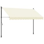 vidaXL Auvent rétractable crème 300x150 m tissu et acier