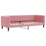 vidaXL Lit de jour avec gigogne et tiroirs rose 80x200 cm velours