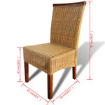 vidaXL Chaises à manger lot de 6 marron rotin naturel