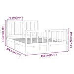 vidaXL Cadre de lit sans matelas blanc 160x200 cm bois de pin massif