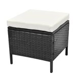 vidaXL Salon de jardin 4 Pièces avec coussins Résine tressée Noir