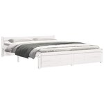 vidaXL Cadre de lit sans matelas blanc bois massif 140x190 cm