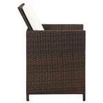 vidaXL Chaises de jardin avec coussins lot de 4 Résine tressée Marron