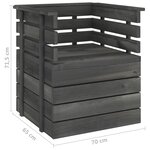 vidaXL Salon palette de jardin 5 Pièces Bois de pin massif Gris foncé