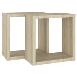 vidaXL Étagères cube murales 2 Pièces chêne sonoma 30x15x30 cm