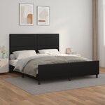vidaXL Cadre de lit avec tête de lit Noir 180x200 cm Similicuir