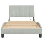 vidaXL Cadre de lit avec lumières LED gris clair 100x200 cm velours