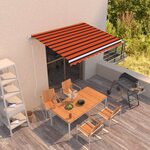 vidaXL Auvent rétractable automatique 300x250 cm Orange et marron