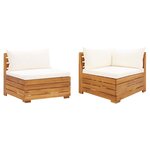 vidaXL Salon de jardin 2 Pièces avec coussins bois d'acacia solide
