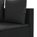 vidaXL Salon de jardin 7 Pièces avec coussins noir résine tressée