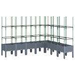 vidaXL Jardinière avec treillis gris 200x160x142 5 cm PP