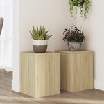 vidaXL Supports pour plantes 2 Pièces chêne sonoma bois d'ingénierie