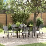 vidaXL Set de repas de jardin 7 pièces en acier anthracite