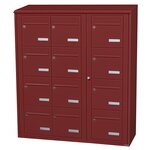 Bloc collectif Leabox 3x4 grade 3 simple face extérieur fixation murale vert mousse ral 6005 finition brillante