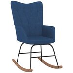 vidaXL Chaise à bascule avec repose-pied Bleu Tissu
