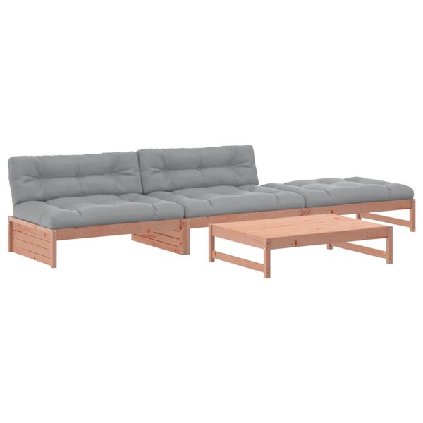 vidaXL Salon de jardin 4 Pièces avec coussins bois massif douglas
