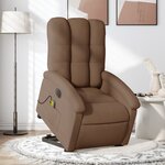 vidaXL Fauteuil inclinable de massage électrique Marron Tissu