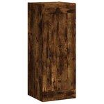 vidaXL Buffet haut Chêne fumé 34 5x34x180 cm Bois d'ingénierie