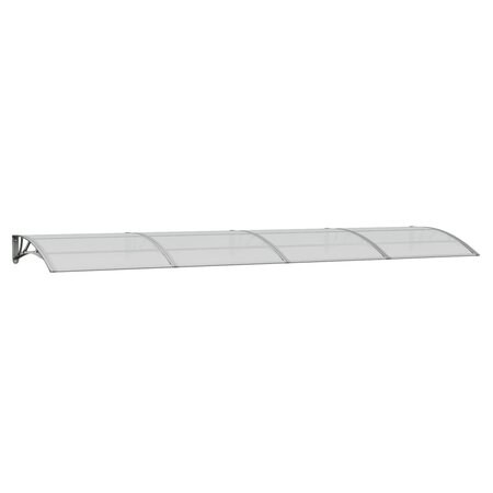 vidaXL Auvent de porte Gris 400x100 cm Polycarbonate