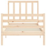 vidaXL Cadre de lit et tête de lit 100x200 cm bois massif