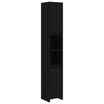 vidaXL Armoire de salle de bain Noir 30x30x183 5 cm Bois d'ingénierie