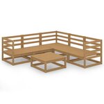 vidaXL Salon de jardin 6 Pièces marron miel bois de pin massif