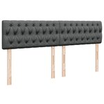 vidaXL Sommier à lattes de lit avec matelas Gris foncé 200x200cm Tissu