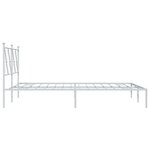 vidaXL Cadre de lit métal avec tête de lit blanc 135x190 cm