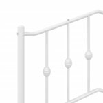 vidaXL Cadre de lit métal sans matelas avec tête de lit blanc 75x190cm