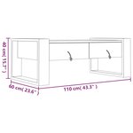 vidaXL Table basse 110x60x40 cm Bois de teck massif