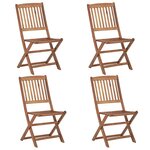 vidaXL Chaises pliables d'extérieur 4 Pièces Bois d'acacia solide