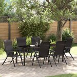 vidaXL Set de dînette de jardin 7 pièces noir rotin poly