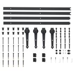 vidaXL Kit de matériel pour porte coulissante 2 x 183 cm Acier Noir