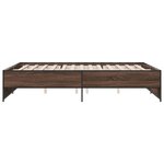 vidaXL Cadre de lit chêne marron 160x200 cm bois d'ingénierie et métal
