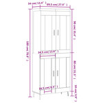 vidaXL Buffet haut Blanc 69 5x34x180 cm Bois d'ingénierie