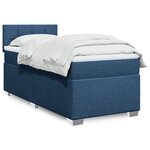 vidaXL Sommier à lattes de lit avec matelas Bleu 90x190 cm Tissu
