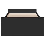 vidaXL Cadre de lit avec tiroirs noir 75x190 cm bois d'ingénierie