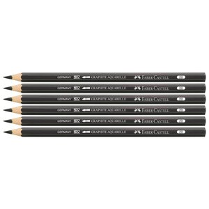 Crayon graphite aquarelle mine 3 3 mm 2b noir x 6 faber-castell