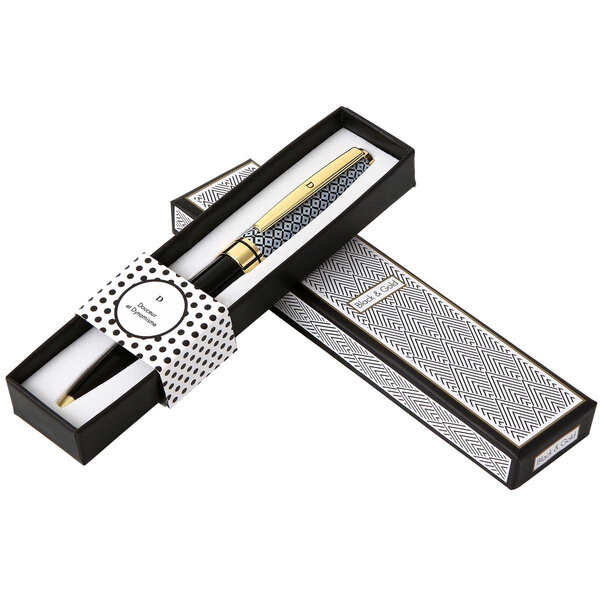 Stylo personnalisé initiale Black & Gold - Lettre D - Draeger