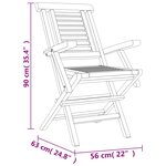 vidaXL Chaises de jardin pliantes lot de 2 56x63x90cm bois massif teck