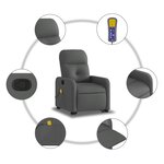 vidaXL Fauteuil de massage inclinable Gris foncé Tissu