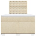 vidaXL Sommier à lattes de lit avec matelas crème 120x190 cm tissu
