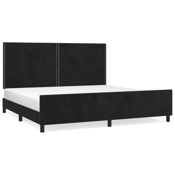 vidaXL Cadre de lit avec tête de lit Noir 200x200 cm Velours