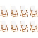 vidaXL Ensemble à manger de jardin 9 Pièces coussins Bois de teck massif