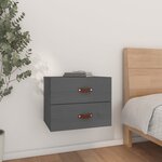 vidaXL Table de chevet murale Gris 50x36x40 cm